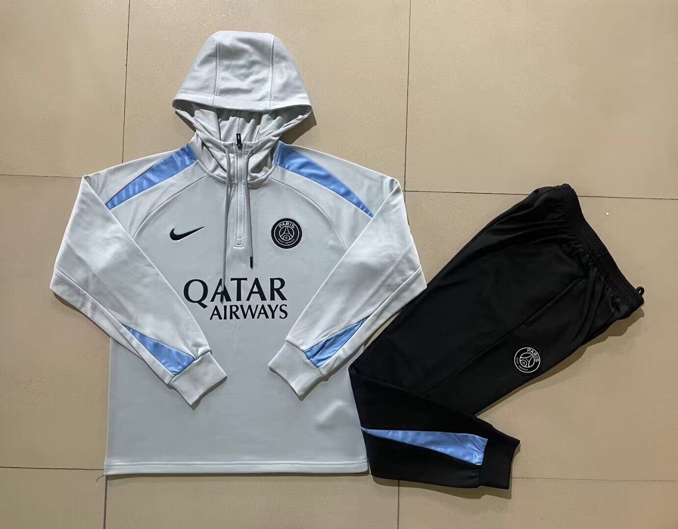 AAA Quality PSG 24/25 Hoodie Tracksuit - Grey/Blue